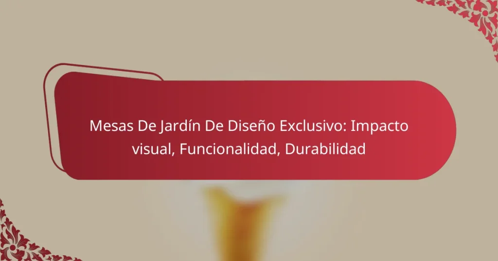 Mesas De Jardín De Diseño Exclusivo: Impacto visual, Funcionalidad, Durabilidad